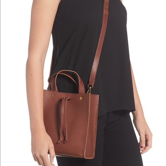SOLD! Madewell Small Trick Leather Top Handle Tote - Picture 8 of 8